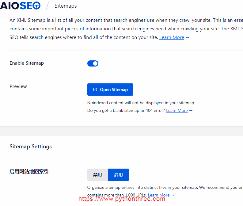 All in One SEO Pack SEO优化插件生成sitemap