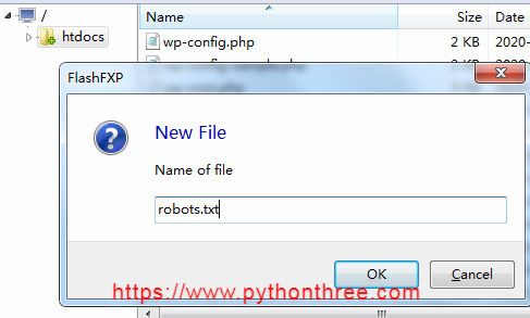 通过FTP创建Robot.txt文件