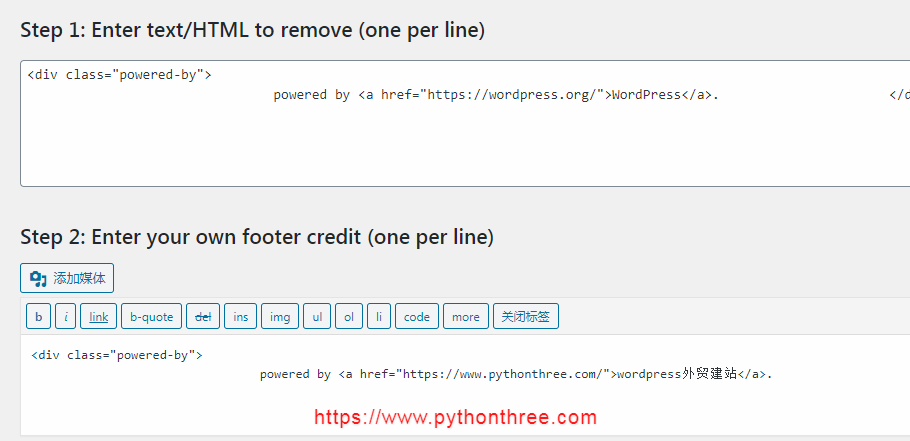 Remove Footer Credit插件删除wordpress页脚