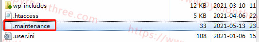 WordPress更新错误 删除..maintenance文件