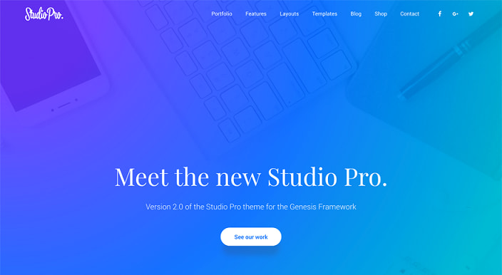 免费下载Genesis Framework多用途创意子主题Studio Pro Genesis子主题