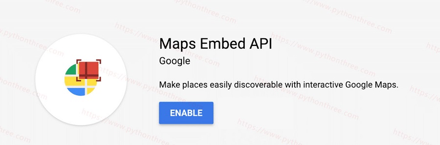 启用Maps Embed API