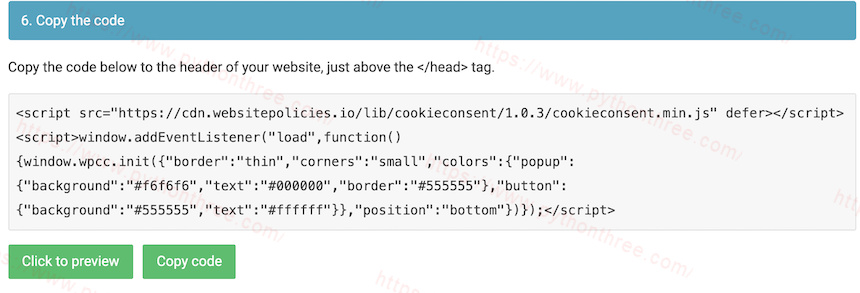 如何在WordPress网站中添加Cookie弹出窗口(不使用插件) - 晓得博客 复制WebsitePolicies中的WordPress cookie通知代码