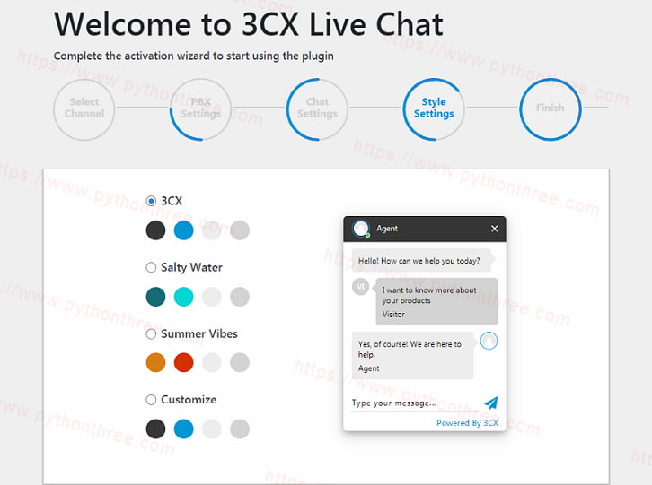 3CX Live Chat插件设置颜色