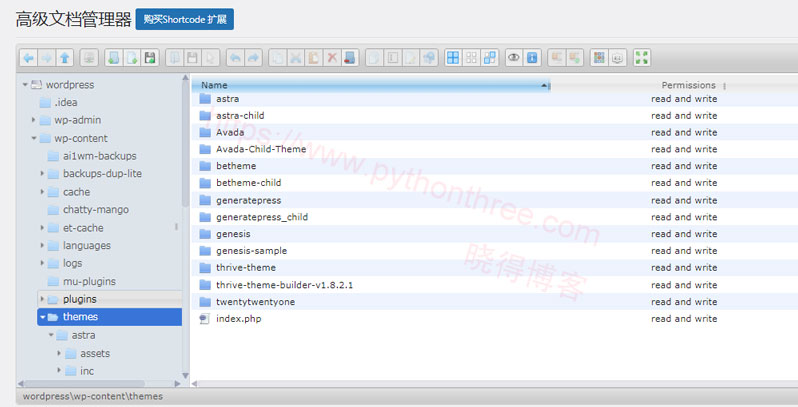 使用WordPress File Manager Advanced插件复制文件