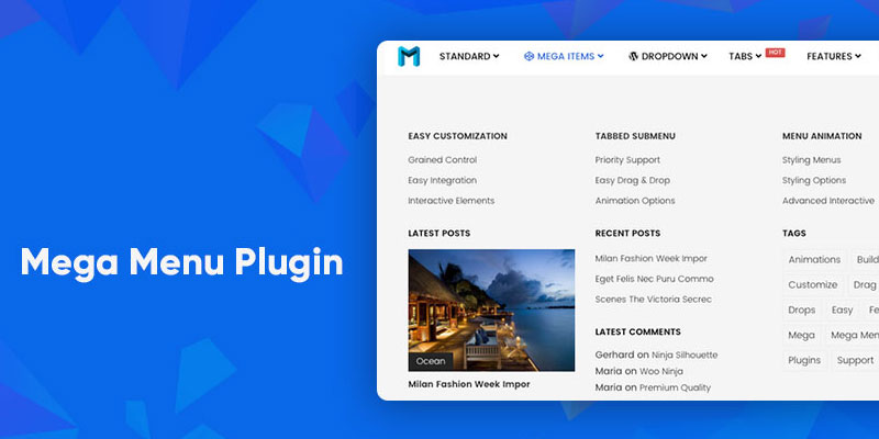 WP Mega Menu Pro插件免费下载WordPress超级菜单插件