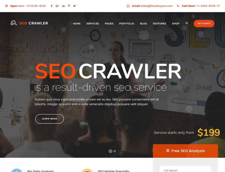 8个最佳SEO友好的WordPress主题SEO-Crawler主题