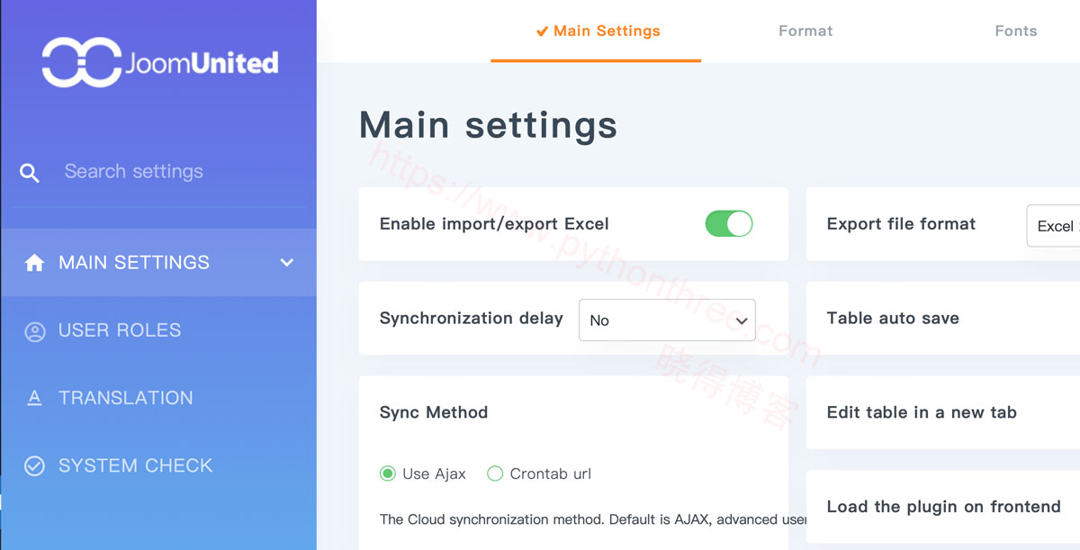 WP-Table-Manager插件Configuration配置