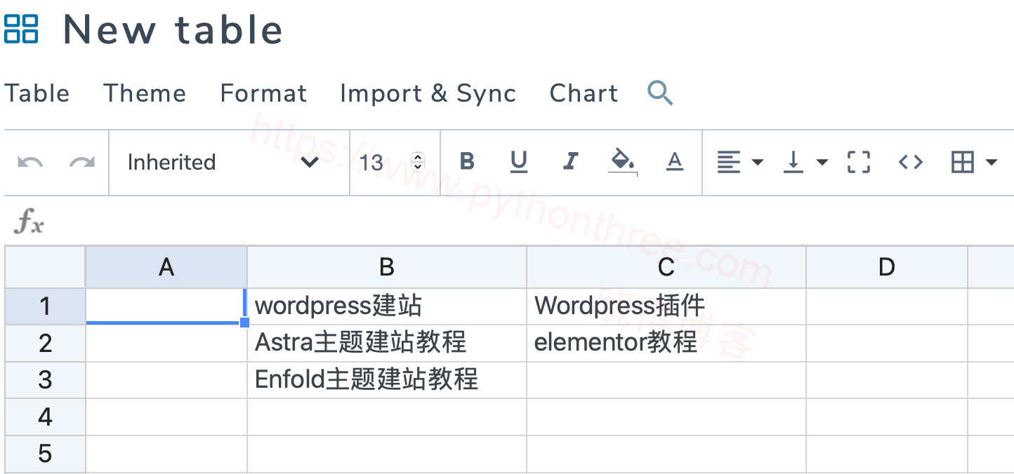 编辑WP Table Manager表单