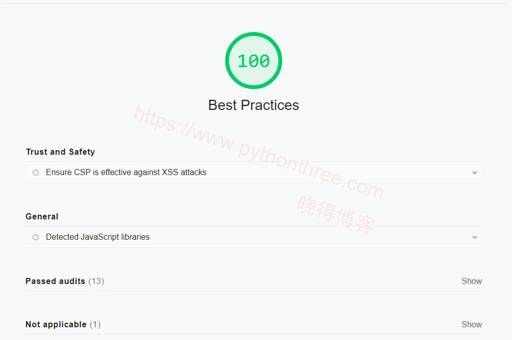 如何使用Lighthouse分析网站 - 晓得博客 Best-Practices最佳实践