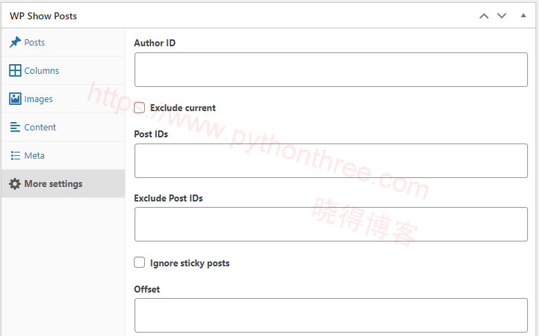 WP-Show-Posts插件其他设置