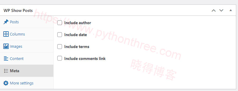 如何在GeneratePress主题中显示相关帖子文章 - 晓得博客 WP-Show-Posts插件meta设置