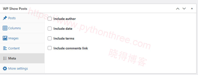 WP-Show-Posts插件meta设置