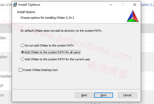 如何在Windows 10中为Python安装dlib库 - 晓得博客 安装CMake软件
