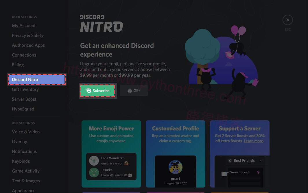 如何注册Discord Nitro - 晓得博客 单击Discord-Nitro选项卡