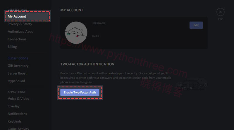 为Discord启用双重身份验证