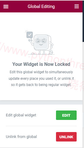 如何在Elementor中使用全局小部件Global Widget - 晓得博客 编辑现有的全局小部件