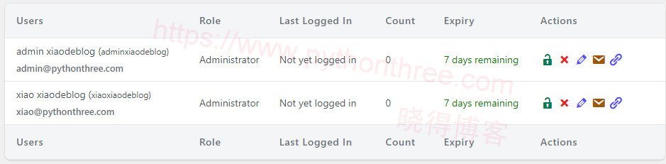 管理临时登录用户信息