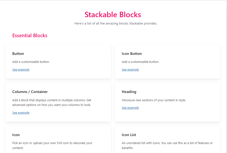 WordPress Gutenberg Blocks插件Stackable功能