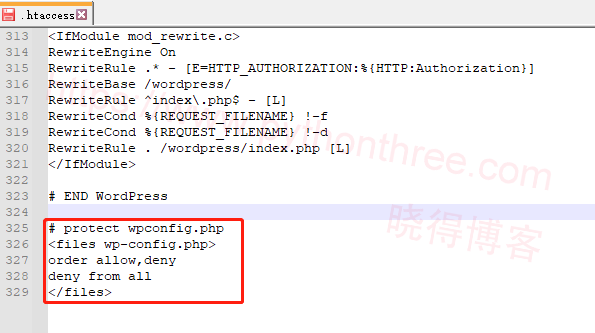 通过htaccess文件保护wp-config-文件