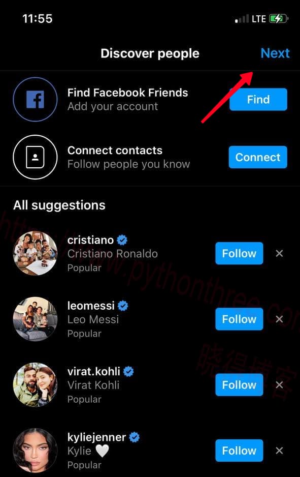 Instagram怎么注册 - 晓得博客 将 Instagram 帐户添加到关注列表