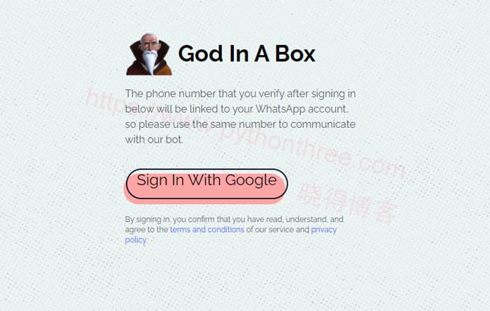 如何在WhatsApp中使用ChatGPT - 晓得博客 使用Google账户登录GOD-IN-A-BOX