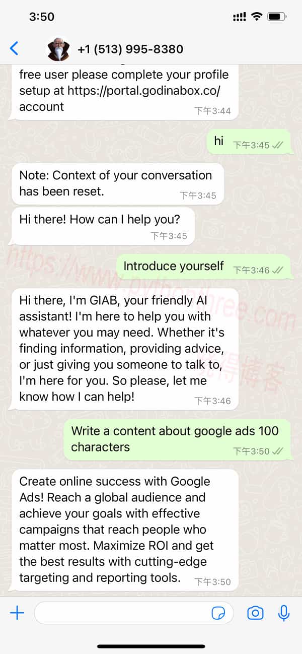 如何在WhatsApp中使用ChatGPT - 晓得博客 在WhatsApp中使用God-In-A-Box