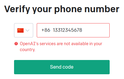ChatGPT无法使用国内手机注册