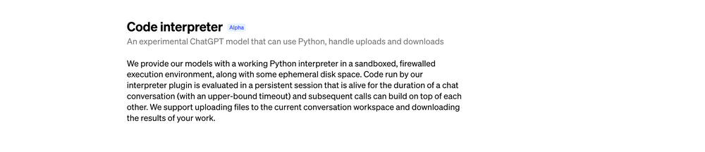 ChatGPT Code Interpreter代码解释器插件