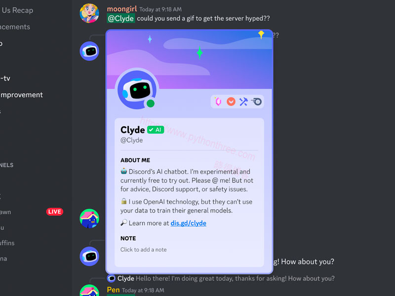 如何修复Discord Clyde Bot阻止消息和图像 - 晓得博客 如何与Clyde互动