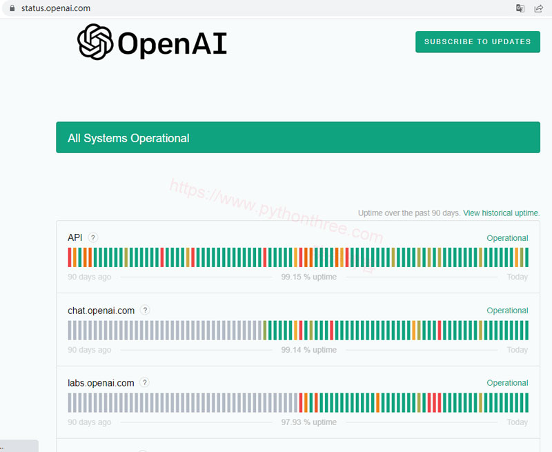查看OpenAI 服务器状态