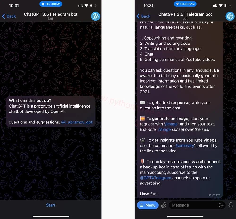 如何在Telegram上使用ChatGPT - 晓得博客 搜索ChatGPT-3.5使用ChatGPT