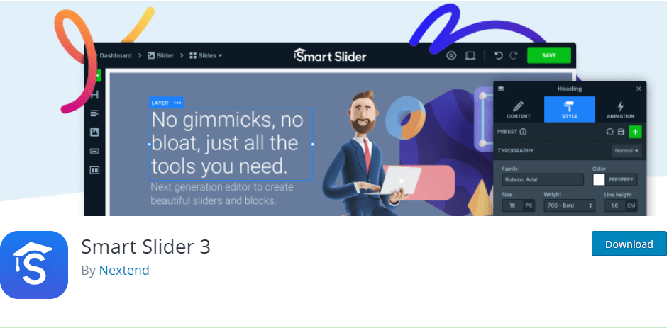6个最佳WordPress滑块插件 - 晓得博客 Smart-Slider-3滑块插件