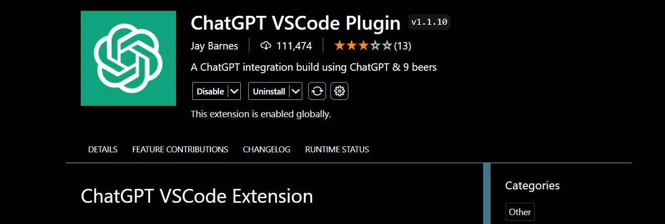 ChatGPT VS Code Plugin by Jay Barnes