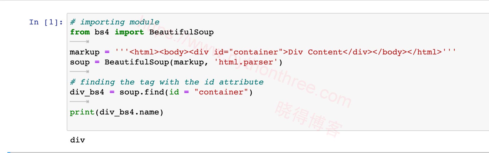 使用BeautifulSoup查找具有给定属性值的标签 - 晓得博客 使用BeautifulSoup查找给定属性值的标签