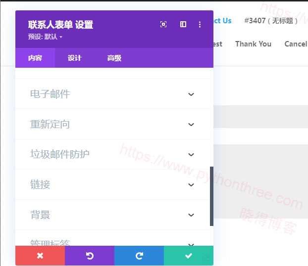 Divi表单其他选项设置 Divi表单其他选项设置