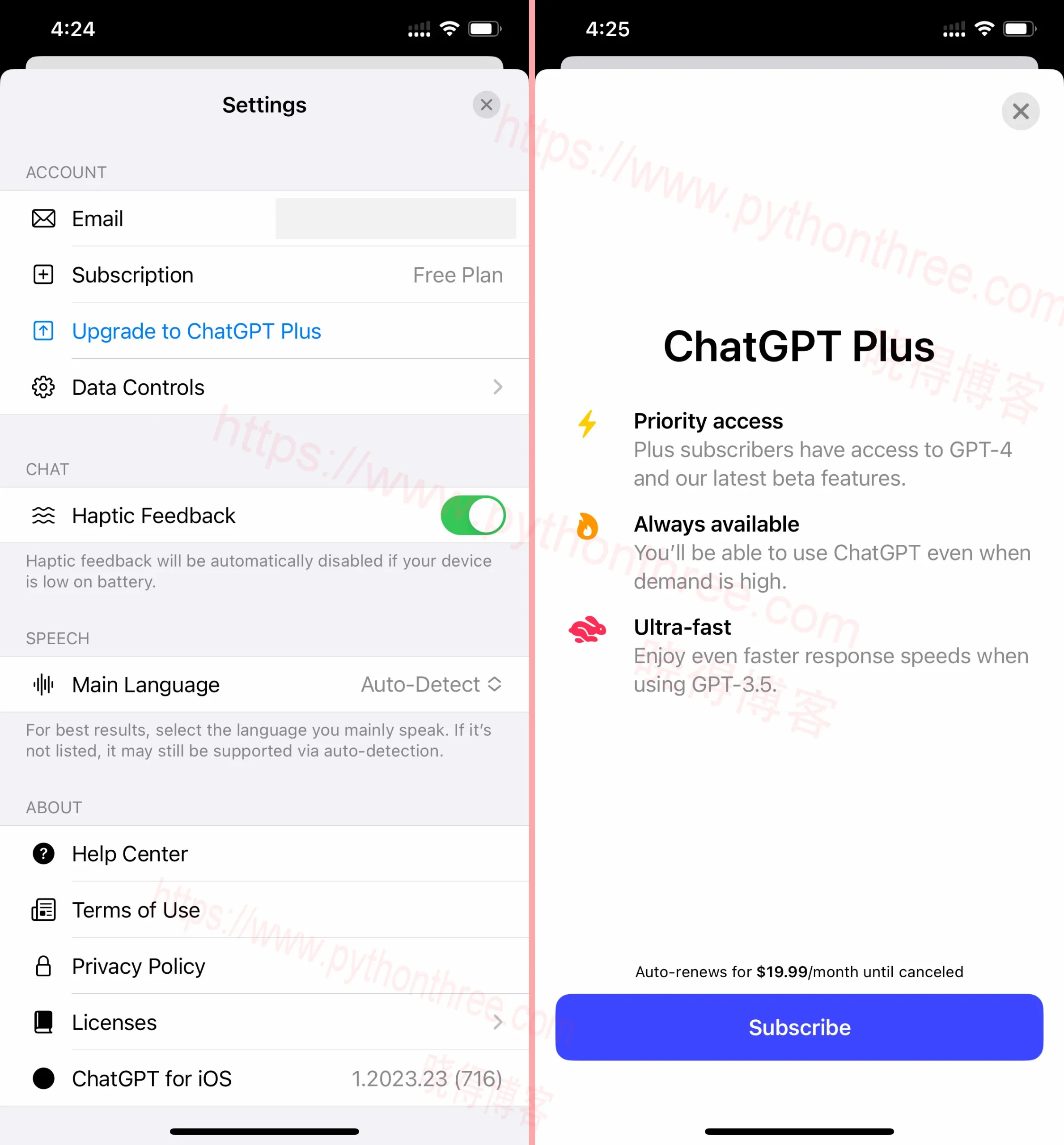 使用IOS ChatGPT Plus升级费用说明