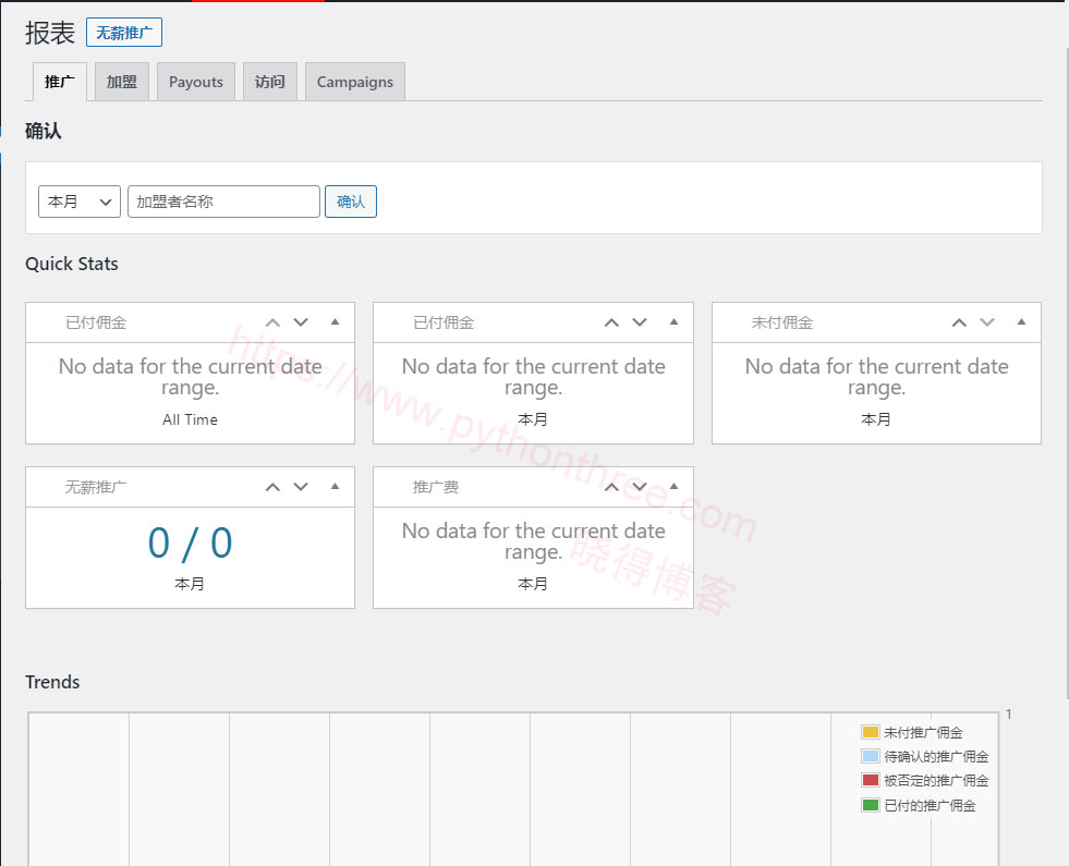 AffiliateWP营销插件报表