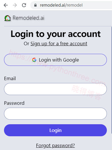创建登录免费帐户Remodeled AI