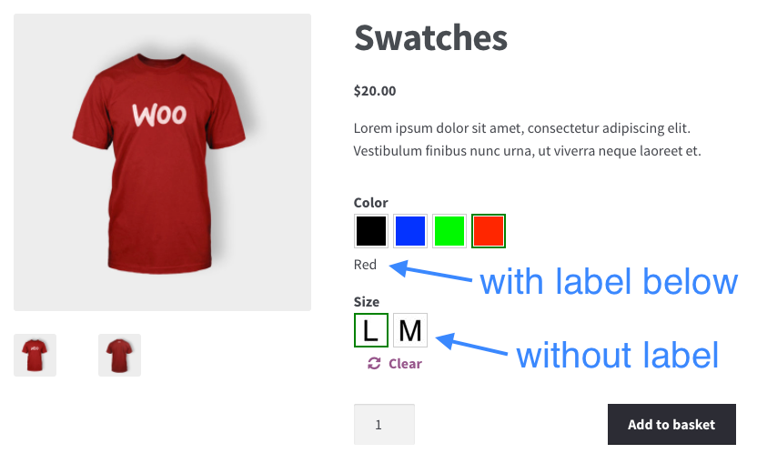 WooCommerce Variation Swatches and Photos