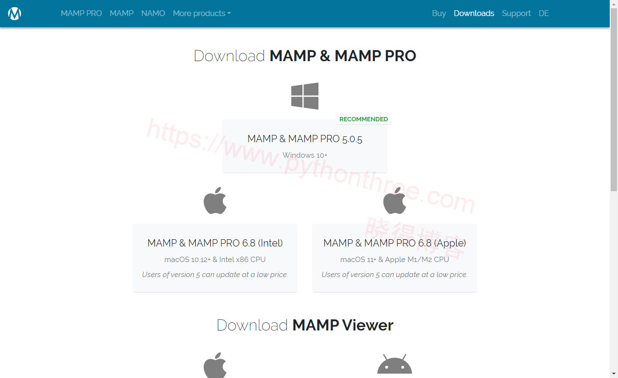 下载并安装MAMP软件