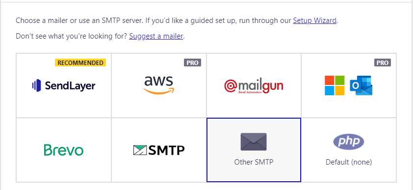 选择其他SMTP邮箱