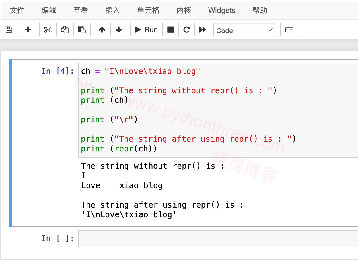 在Python中打印转义字符的方法 - 晓得博客 使用repr()打印转义字符