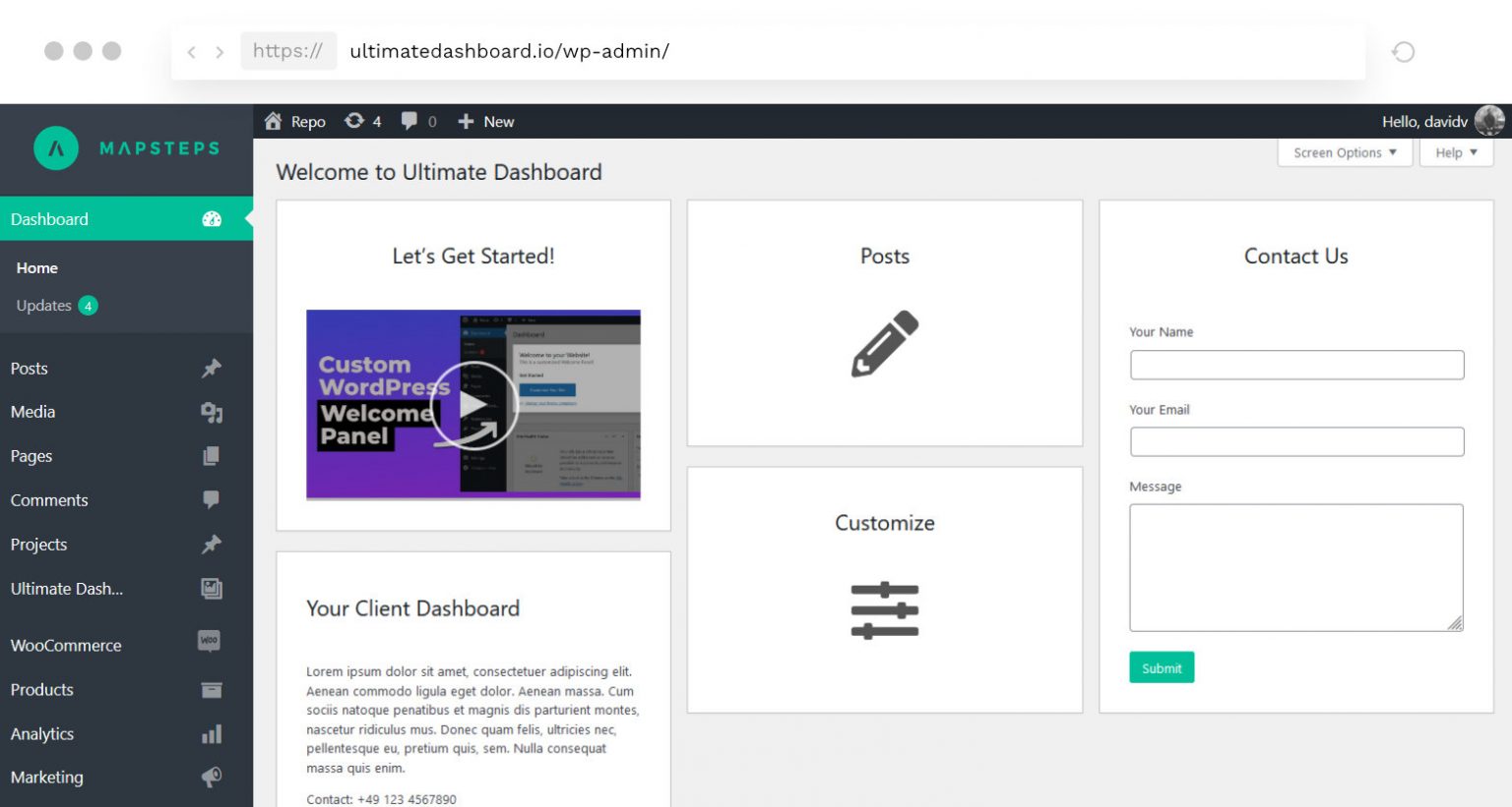 Ultimate Dashboard Pro插件WordPress仪表盘插件