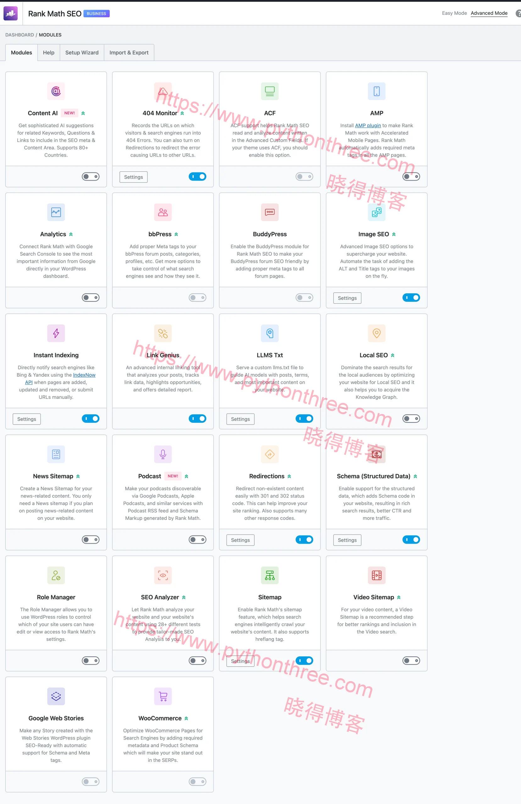 Rank Math Seo插件dashboard仪表盘设置