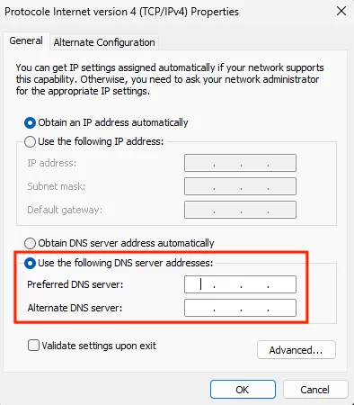 如何解决ERR_NAME_NOT_RESOLVED错误 4 1746247827 在Windows中更改DNS服务器地址